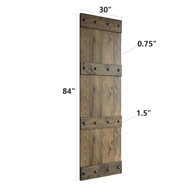 Coast Sequoia 48in./60in./84in. x 84in. Castle Series Pine Wood Double Sliding Barn Door With Hardware Kit