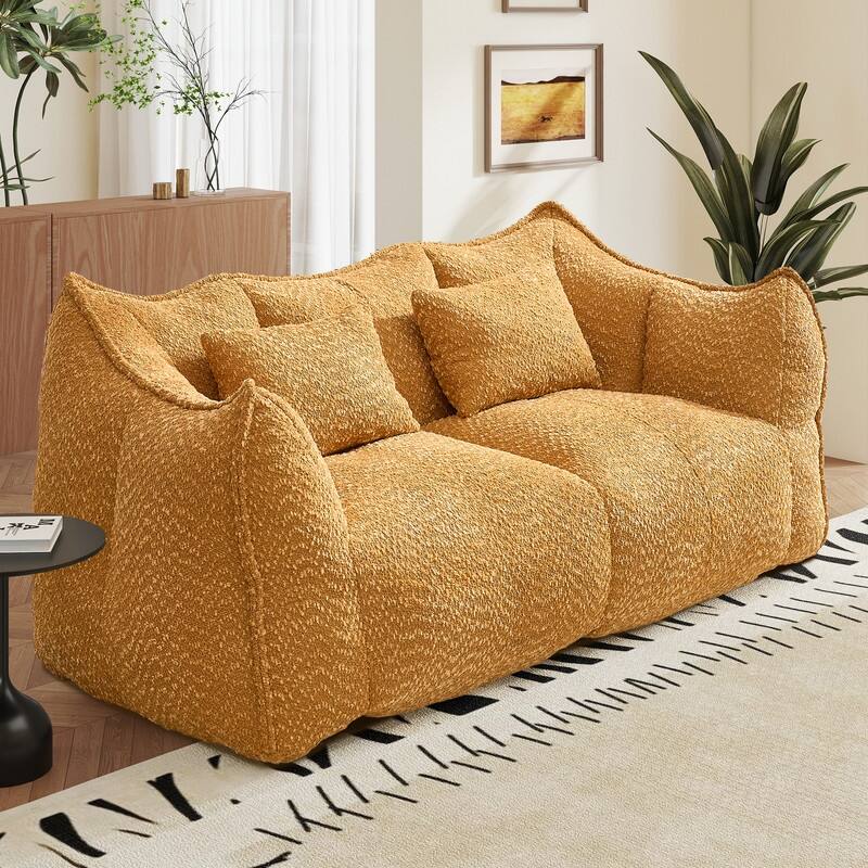 Rossetta Soft Comfortable Square Beanbag Chair with Armrests