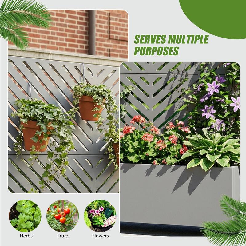 Raised Garden Bed Planter with Trellis Movable Planter Box with Lockable Wheels