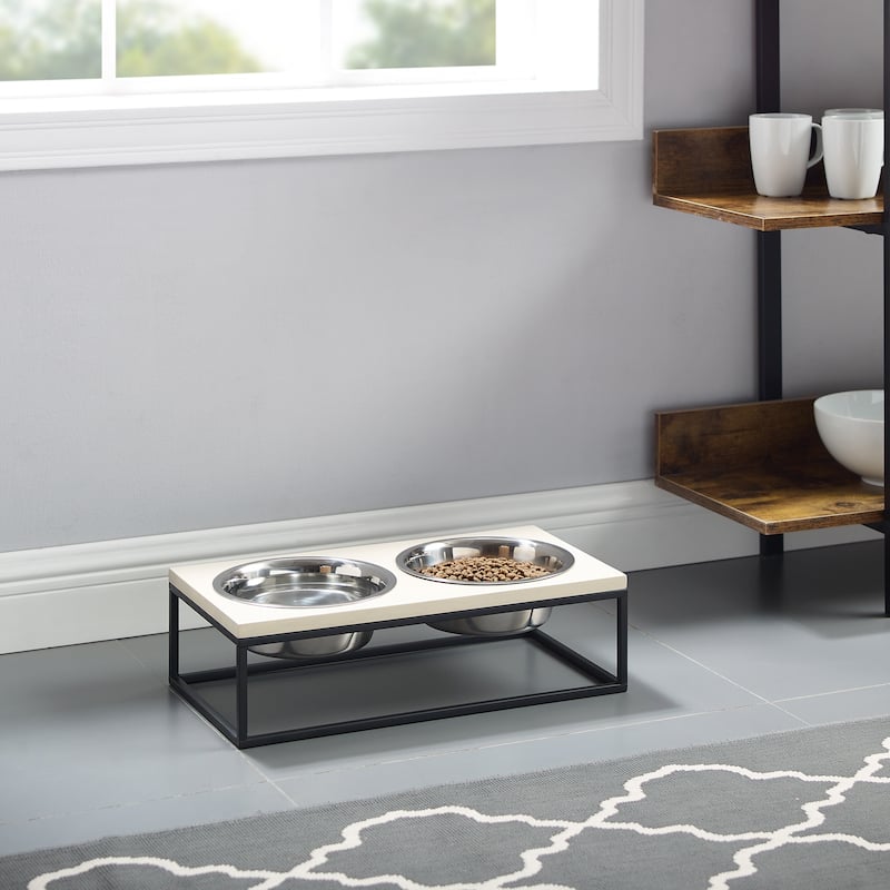 Dan Wood and Stainless steel Pet Bowl