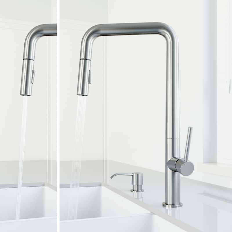 VIGO Parsons 18" H Single Handle Pull-Down Sprayer Kitchen Faucet