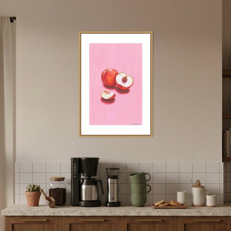 Peaches by Roxanne Moolman Framed Canvas Wall Art Print