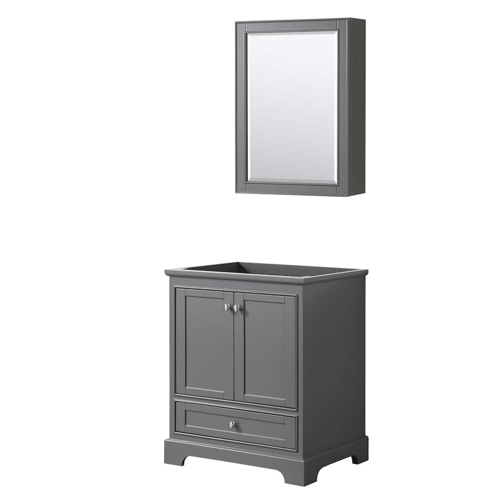 Deborah 30-inch Dark Gray Single Vanity Cabinet, Med Cab