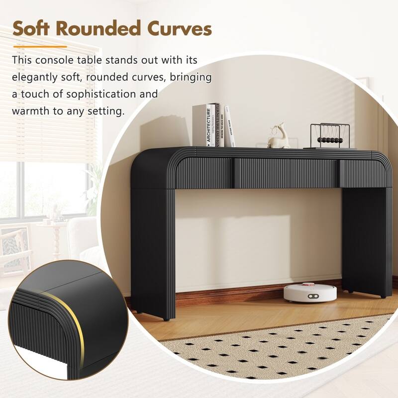 Modern Console Table with 2 Storage Drawers for Hallway Living Room and Entryway