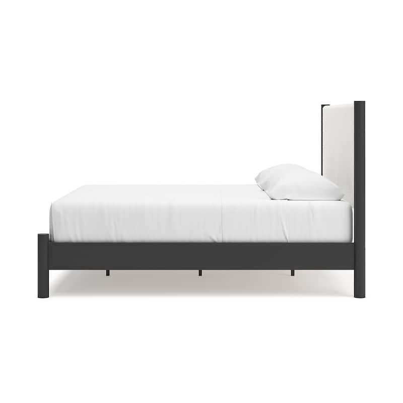 Signature Design by Ashley Cadmori Upholstered Panel Platform Bed