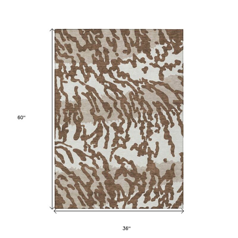 HomeRoots Animal Print Transitional Rectangle Outdoor Rug