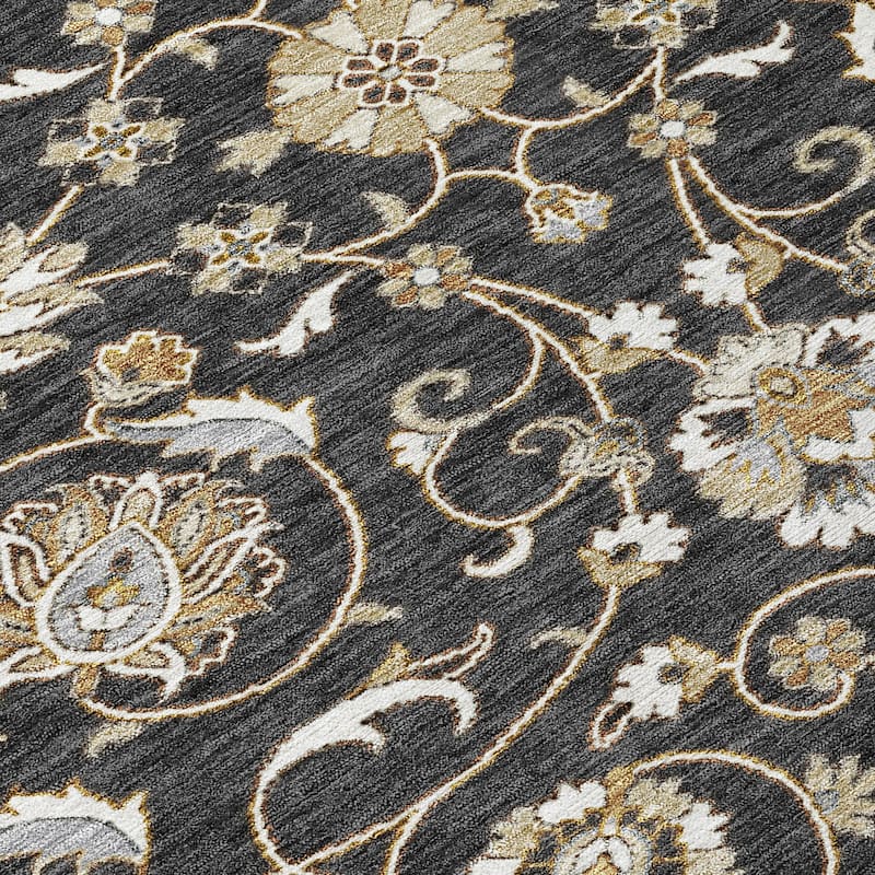 Machine Washable Indoor/ Outdoor Traditional KashanChantille Rug