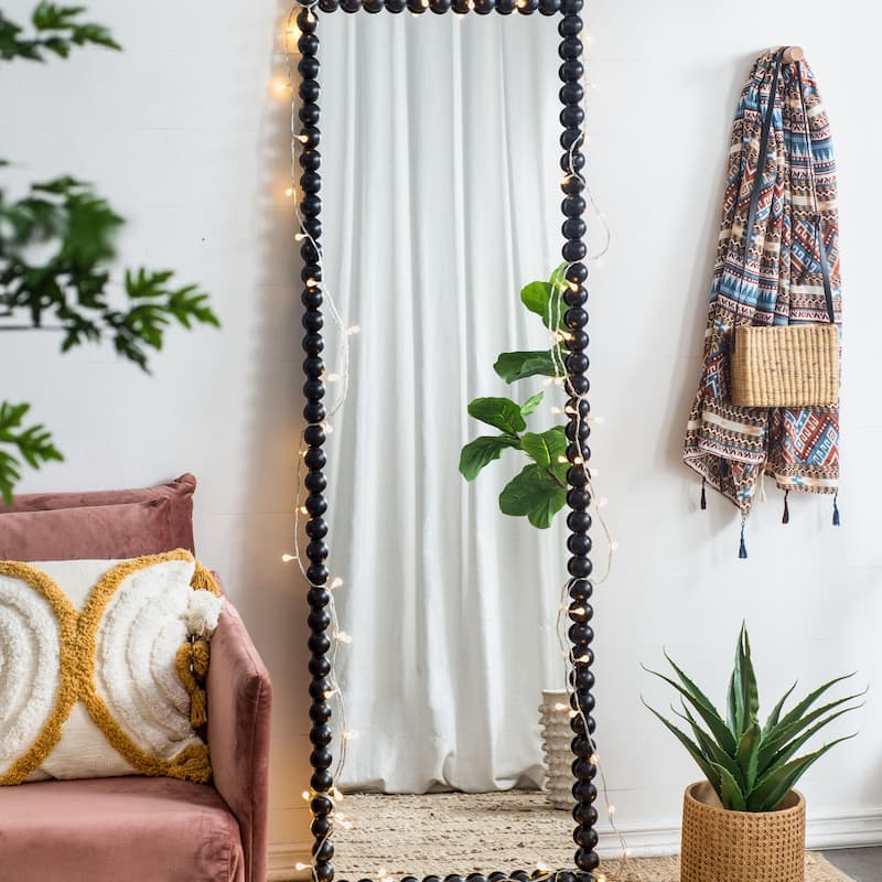 Mirror with Metal Beaded Frame