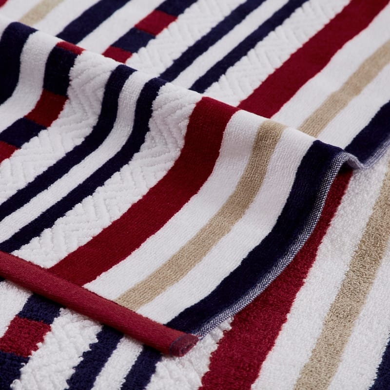 Superior 100% Cotton Stitch Stripe Textured Oversized Beach Towel (Set of 2)