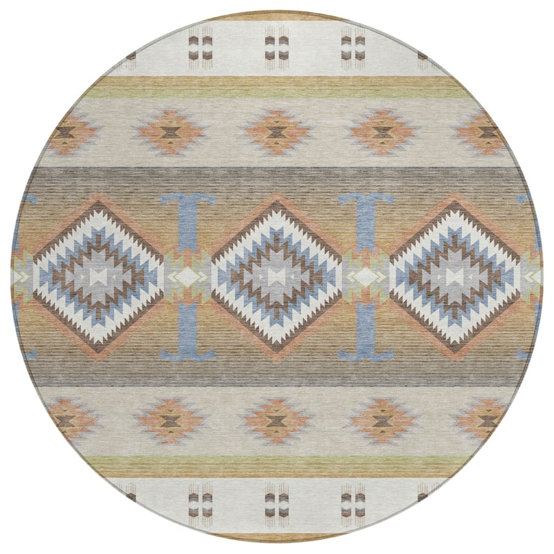 Machine Washable Indoor/ Outdoor Global Chennai Chantille Rug