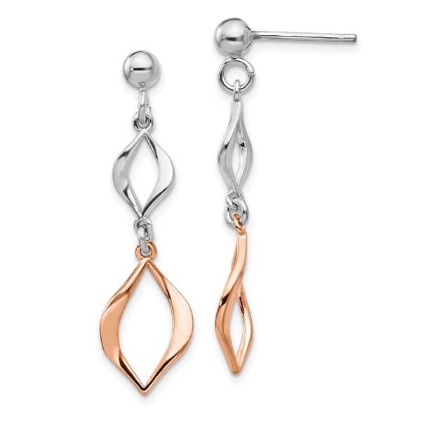 Leslie's Sterling Silver Rose Gold Plated Butterfly Earrings 