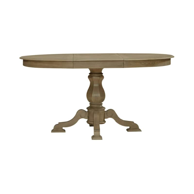 Magnolia Manor Round Pedestal Dining Table with Expandable Leaves - 2 Finishes