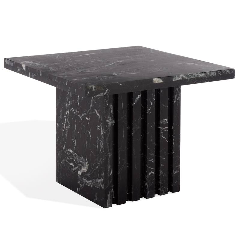 SAFAVIEH Couture Eftenia Tall Square Marble Accent Table - 21 In W x 21 In D x 16 In H - 21"W x 21"D x 16"H
