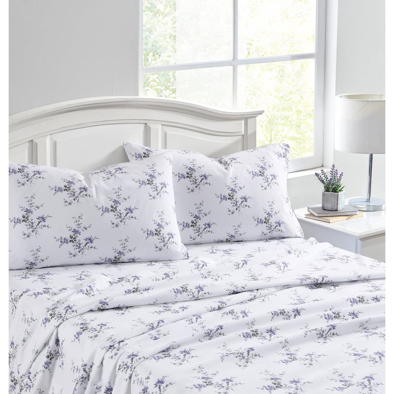 Laura Ashley Printed Cotton Flannel Sheet Set