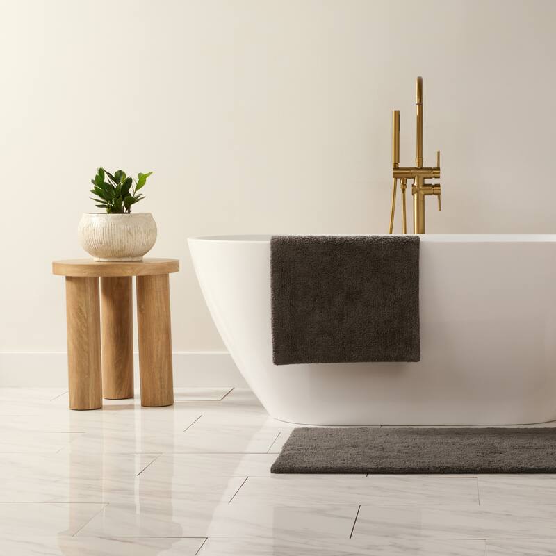 Becky Cameron 100% Cotton Reversible Solid Bath Mat