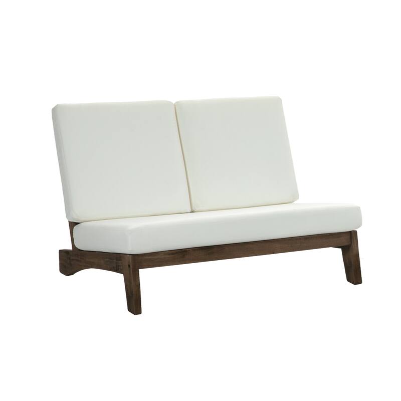 Sectional Wood Furniture 2 Seat Armless Patio Sofa