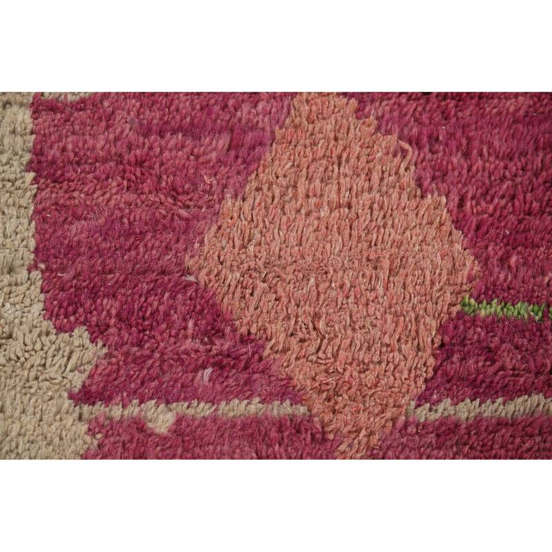 Geometric Plush Moroccan Area Rug Hand-Knotted Wool Carpet - 8'2" x 10'7"