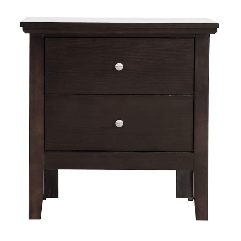 2-Drawer Rectangular Nightstand - 24" - Brown
