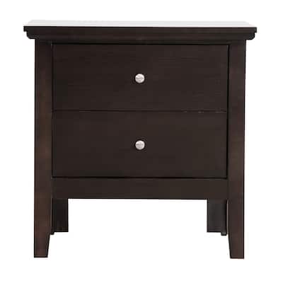 2-Drawer Rectangular Nightstand - 24" - Brown