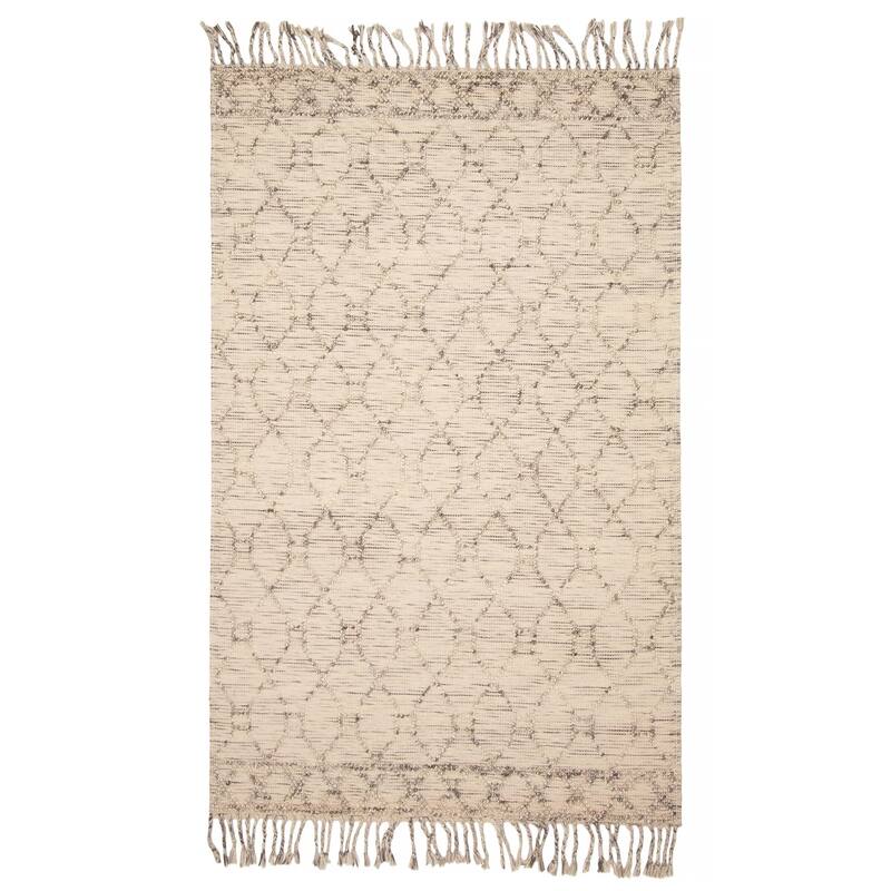 ECARPETGALLERY Braid weave Sienna Khaki Wool Rug - 5'1 x 8'1 - Khaki - 5'1 x 8'1