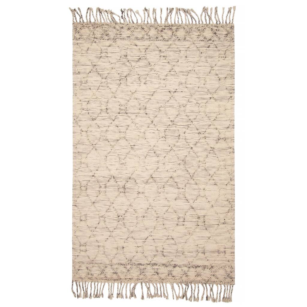 ECARPETGALLERY Braid weave Sienna Khaki Wool Rug - 5'1 x 8'1