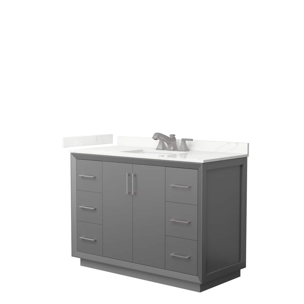 Strada 48-inch Single Vanity, Quartz Top