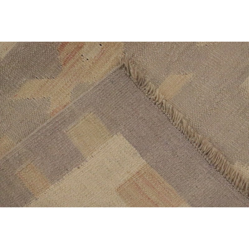 Hand Woven Oriental 100% Wool Carpet Southwestern Tribal Purples Kilim Area Rug - 8' 8'' X 5' 11''