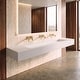 preview thumbnail 70 of 170, Pyramid Solid Surface Wall-Mounted Bathroom Sink 84" No Faucet Hole - White