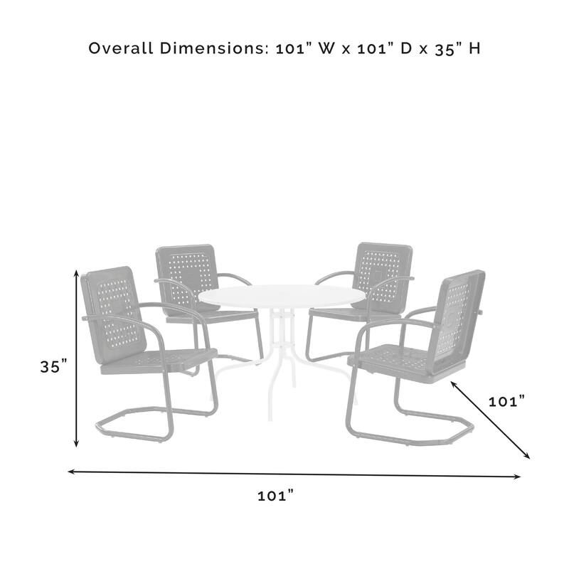 Crosley Bates Steel Outdoor 5-piece Dining Set - 101 W x 101 D x 31 H