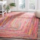SAFAVIEH Handmade Cape Cod Marget Boho Coastal Jute Rug - 10' Square - Red/Multi