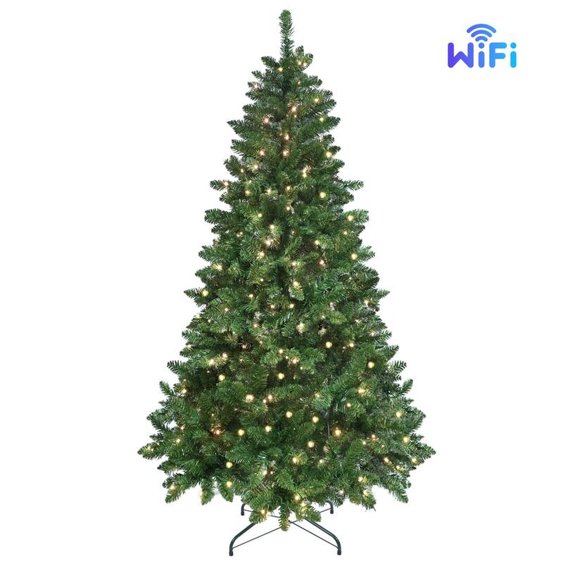 6/7/9Ft Automatic PVC Christmas Tree with Wifi Controlled Rgb Led Lights