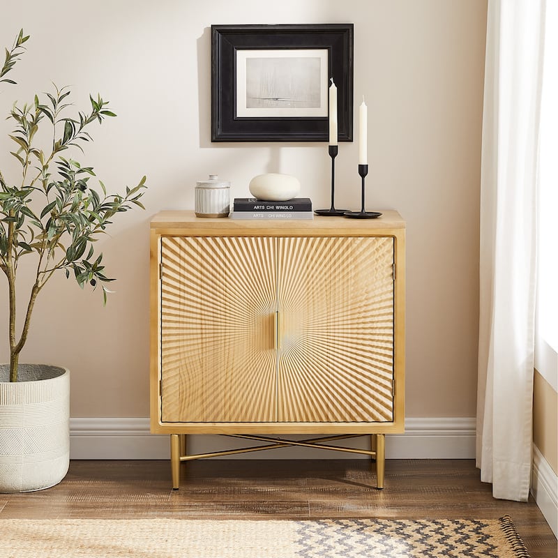 Art Leon Textured Wood Sideboard Accent Cabinet - Natural