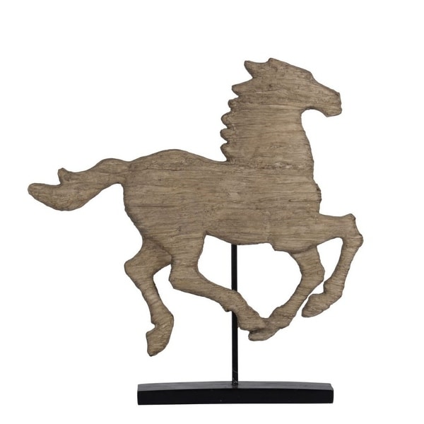 19.5" Brown and Black Defiance Spirited Horse Large Horse Accent - N/A