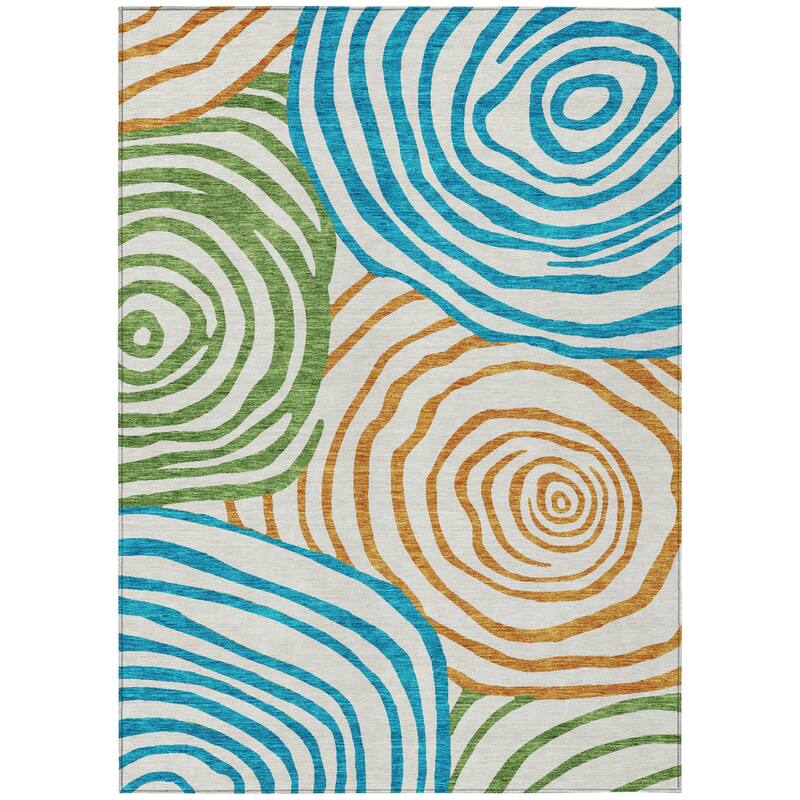 HomeRoots Abstract Transitional Rectangle Outdoor Rug