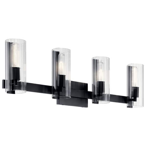 slide 2 of 14, Kichler 55169 Jemsa 4 Light 32" Wide Vanity Light Black