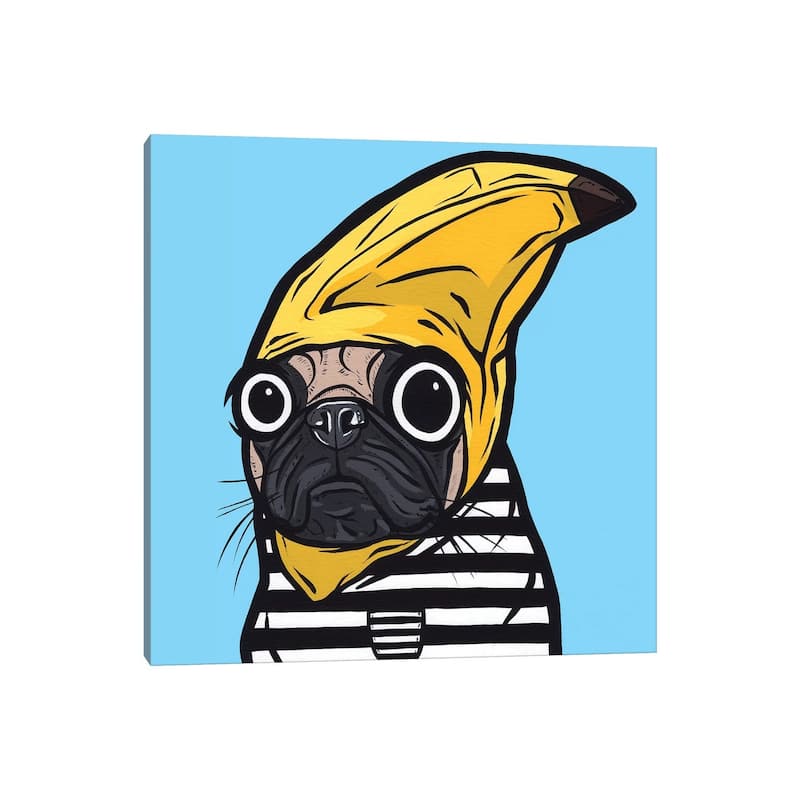 iCanvas "Banana Pug" by Allyson Gutchell Canvas Print
