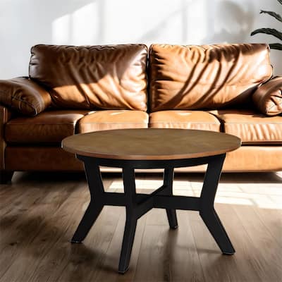 31.5" Wood Round Coffee Table with Legs
