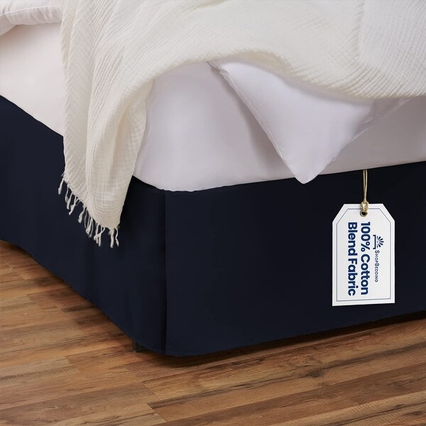Navy pleated bed skirt shop