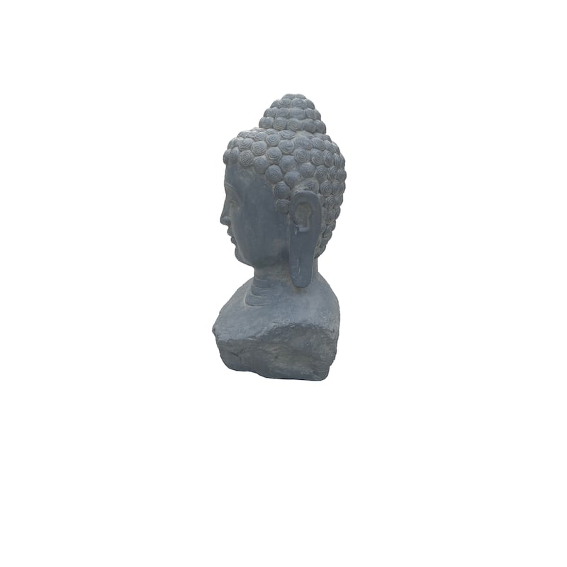 Serenity Enlightened Zen Buddha Head Statue