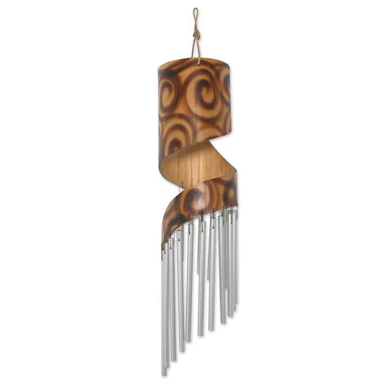 Novica Handmade Bamboo Rhythm Bamboo Wind Chime