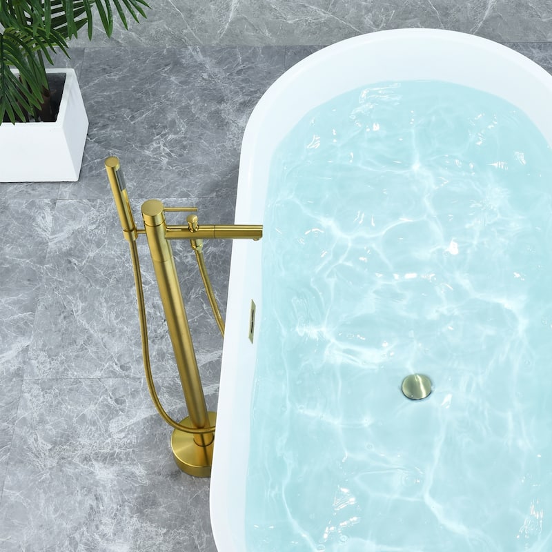 Altair Larod Single Lever Handle Freestanding Floor Mounted Tub Filler with Handshower