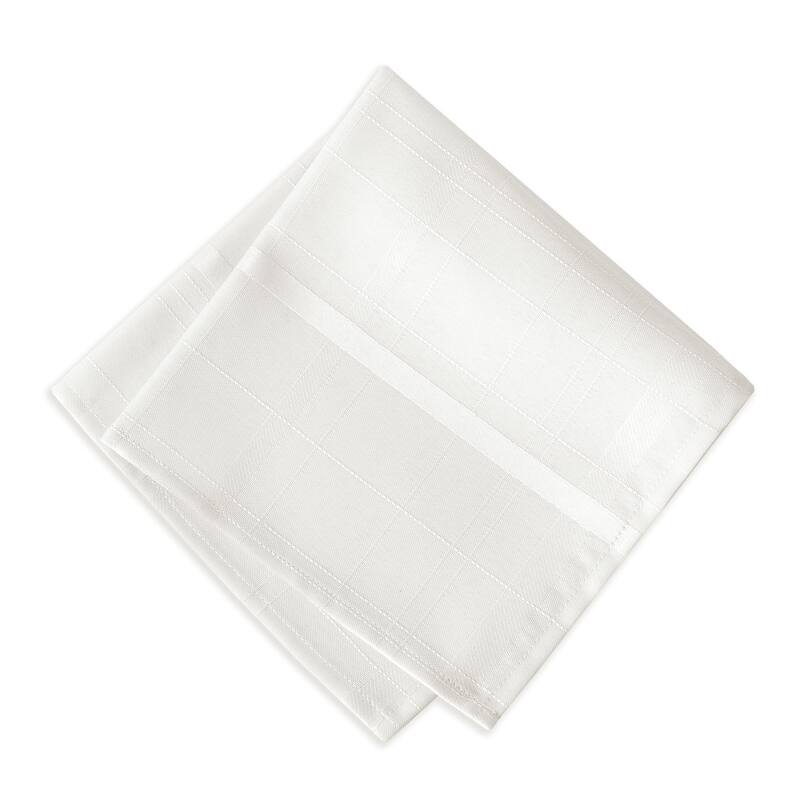 Elrene Elegance Plaid Damask Fabric Set of 4 Napkins - 17" w x 17" l