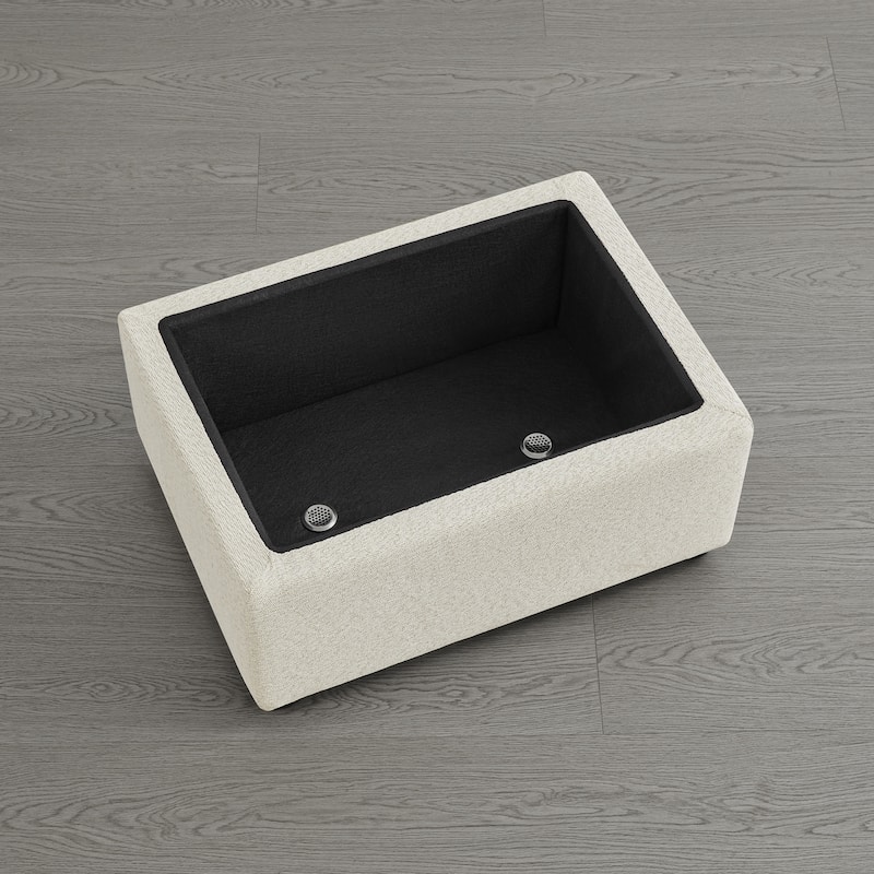 Spruce & Spring Modern Upholstered Swivel Barrel Accent Chair with Ottoman & Removable Slipcover