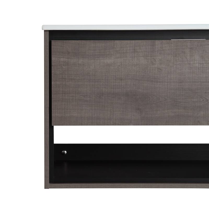 24"/30"/32"/36" Floating Bathroom Vanity Set with Ceramic Sink