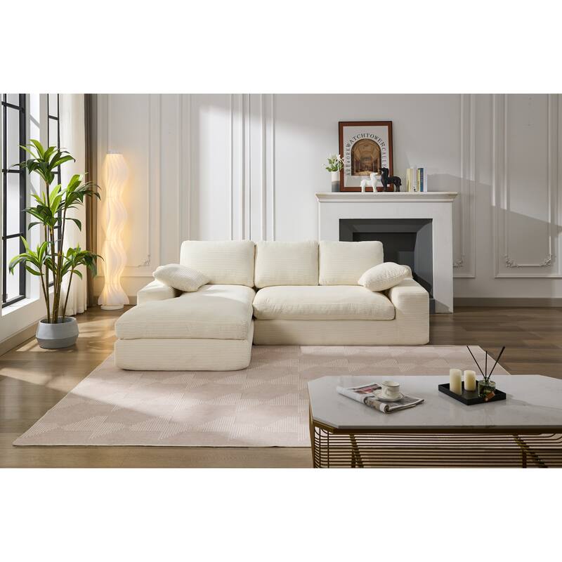 98.4" L-Shaped 4-Seat Modular Sofa