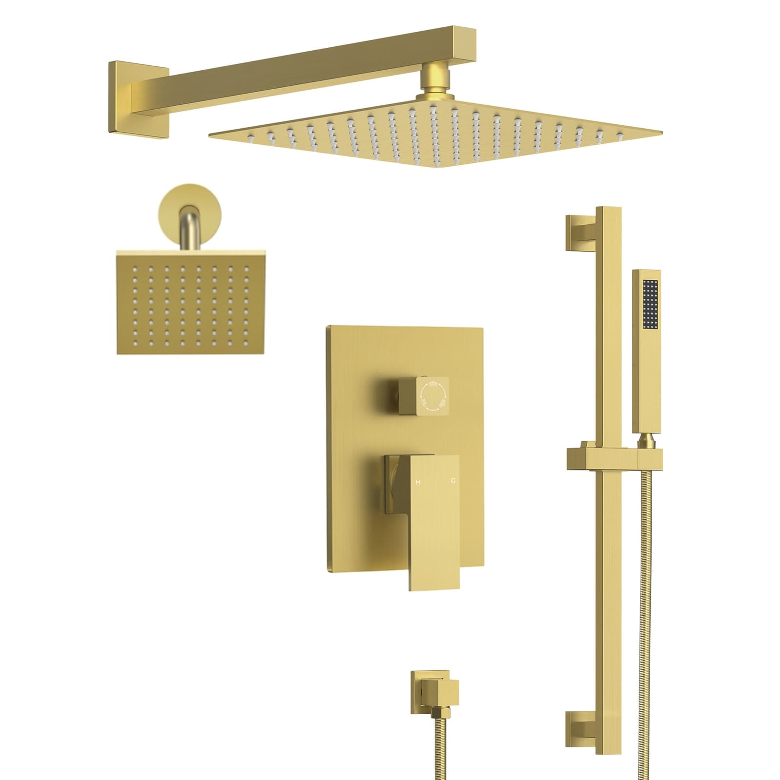 Dual Shower Head System with 10" High Pressure Handheld Spray And Slide Bar