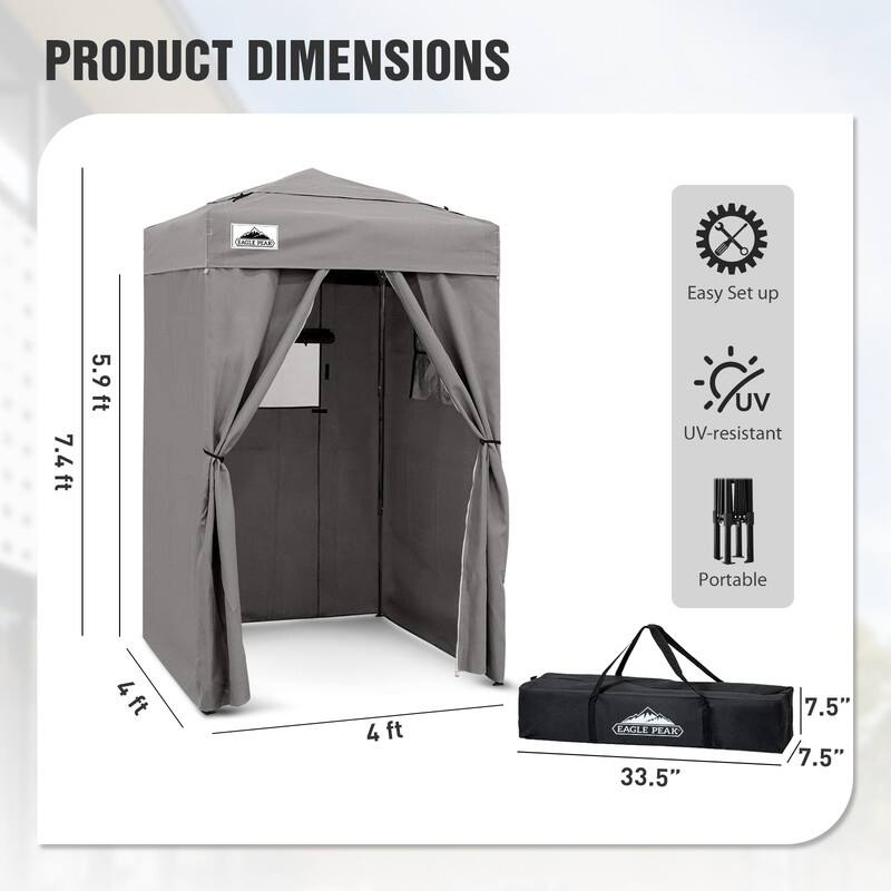 EAGLE PEAK Flex Compact 4x4 Pop-up Canopy Changing Room, Portable Privacy Dressing Room