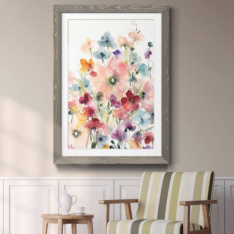 Poppies and Sweetpeas-Premium Framed Print - Ready to Hang