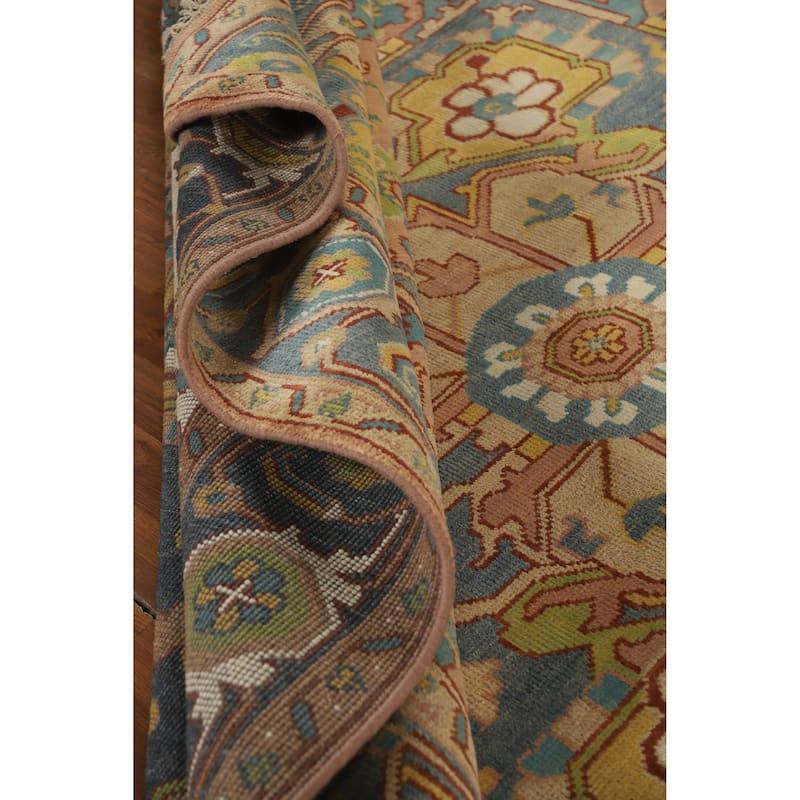 Hand Knotted Oriental 100% Wool Carpet Traditional Medallion Oranges & Rust Heriz (serapi) Area Rug - 11' 10'' X 9' 0''