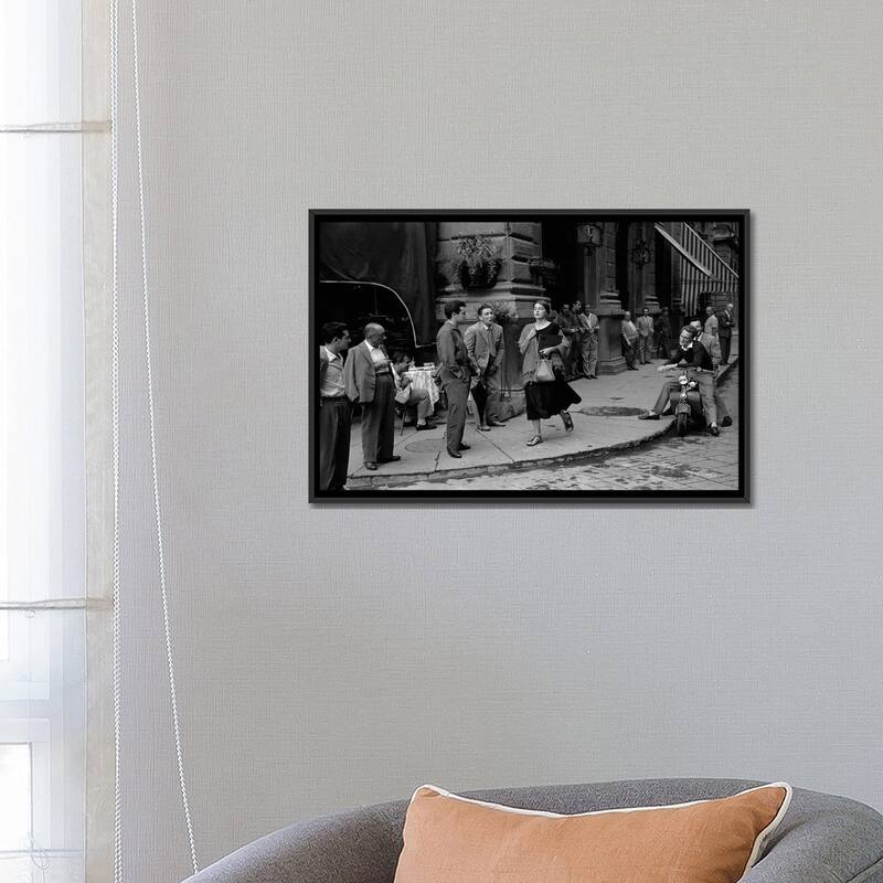 iCanvas "American Girl In Italy (Florence, 1951)" by Ruth Orkin Framed Canvas Print - 18x26 - Black
